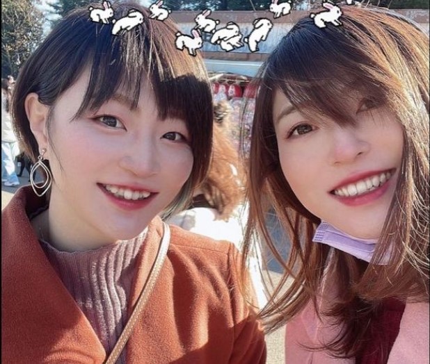 角田夏実選手と姉の美人姉妹ショット